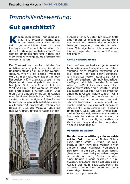 FinanzBusinessMagazin IMMOBILIEN Markt+Trends 2021