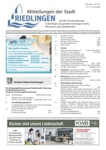 Amtliches Mitteilungsblatt Riedlingen 07.07.2021