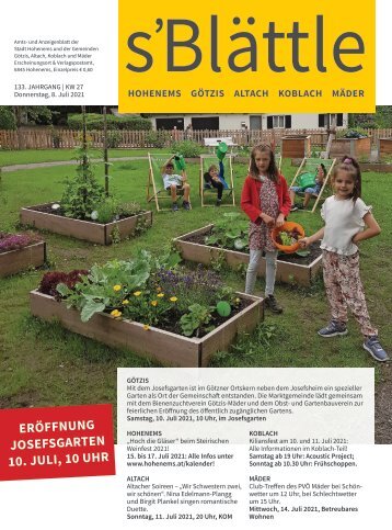 s'Blättle Nr. 27 - Do, 8. Juli 2021