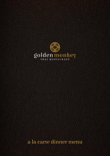 Golden Monkey - À la carte Dinner menu