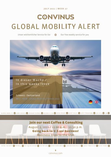 CONVINUS Global Mobility Alert  Week 27