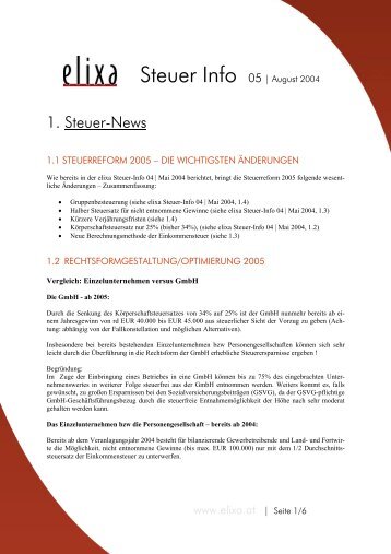 Steuer Info 05 | August 2004 - sv-beratung