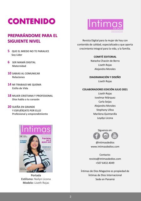 Íntimas de Dios Magazine - Edición Julio 2021