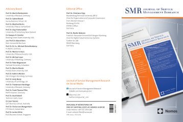 Journal of Service  Management Research (SMR)