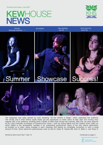 Kew House School Summer Newsletter July 2021 