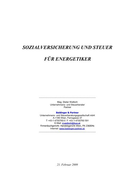 sozialversicherung und steuer für energetiker - Baldinger & Partner