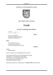 Urteil - Verwaltungsgericht Gera