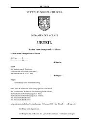 URTEIL - Verwaltungsgericht Gera