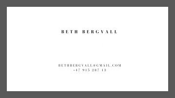 BETH BERGVALL