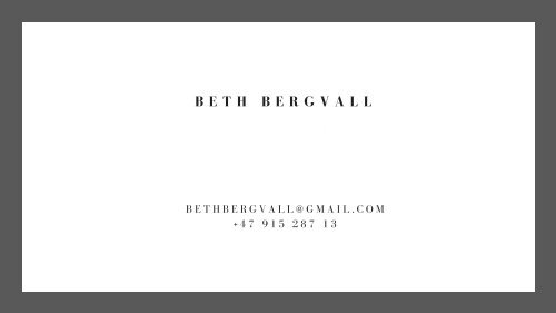 BETH BERGVALL