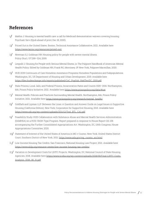 Policy Recommendations to Address Housing Shortages for People with Severe Mental Illness