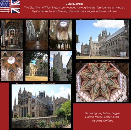 Cherished Memories: a Scrapbook from the City Choir of Washington's 2018 England Tour