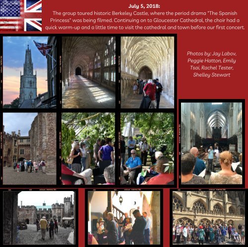 Cherished Memories: a Scrapbook from the City Choir of Washington's 2018 England Tour