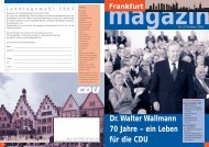 Dr. Walter Wallmann 70 Jahre – ein Leben für die CDU