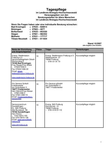 Tagespflege - Landratsamt Breisgau-Hochschwarzwald