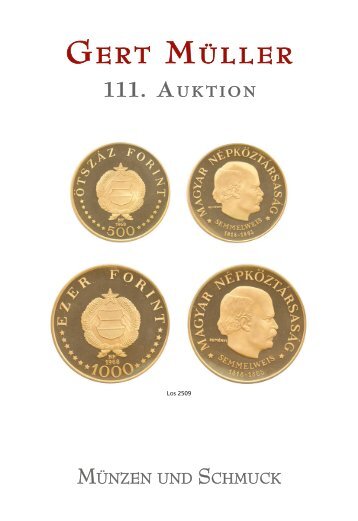 111. Auktion - Münzen und Schmuck