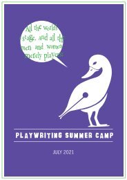Playwriting Summer Camp 2021