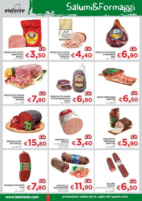 Volantino Elefante Cash&Carry dal 19 Luglio al 1° Agosto