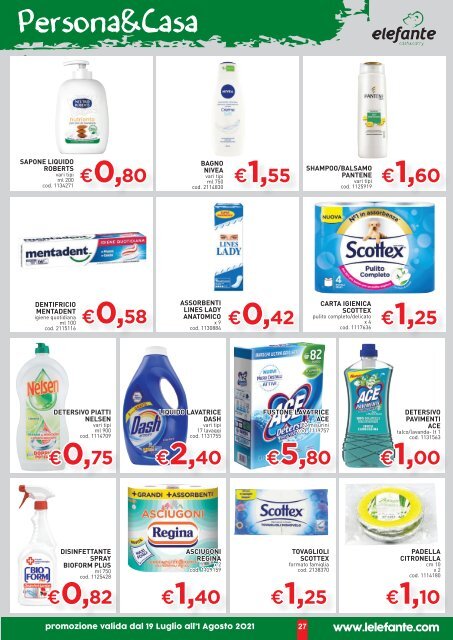 Volantino Elefante Cash&Carry dal 19 Luglio al 1° Agosto