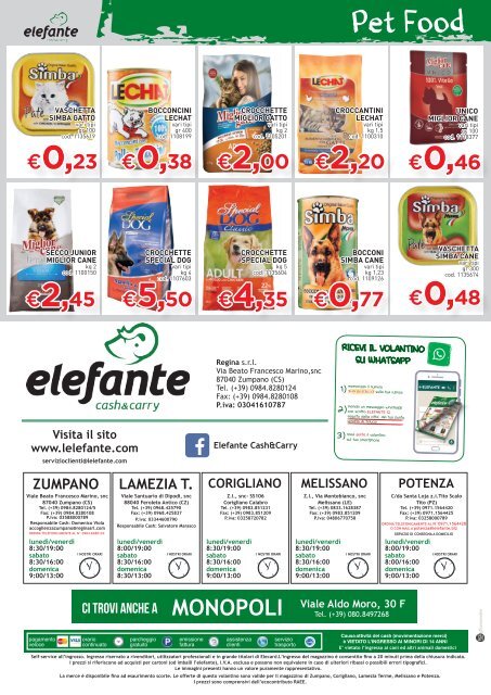 Volantino Elefante Cash&Carry dal 19 Luglio al 1° Agosto