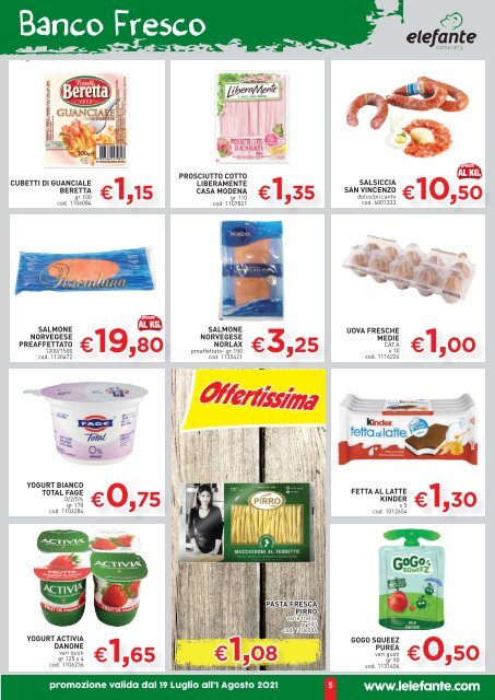 Volantino Elefante Cash&Carry dal 19 Luglio al 1° Agosto