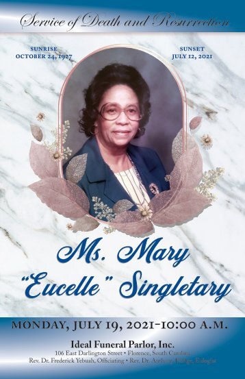 Mary Singletary Memorial Program