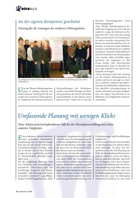 Blickpunkt 2/09 - St. Josef-Stift Sendenhorst