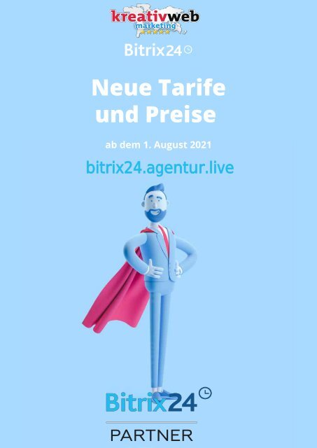 Neue Tarife und Preise Bitrix24 ab 01.08.2021 - kreativ web marketing - Goldpartner