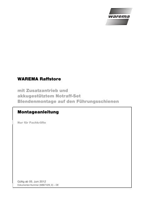 WAREMA Raffstore mit Zusatzantrieb und akkugestütztem Notraff ...