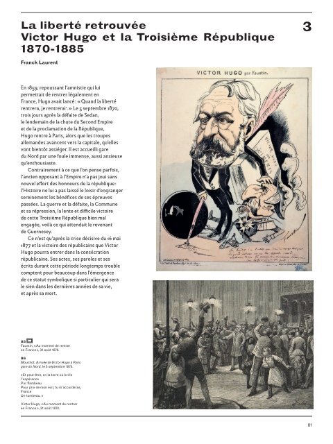 Catalogue de l'exposition "VICTOR HUGO, LA LIBERTÉ AU PANTHÉON"