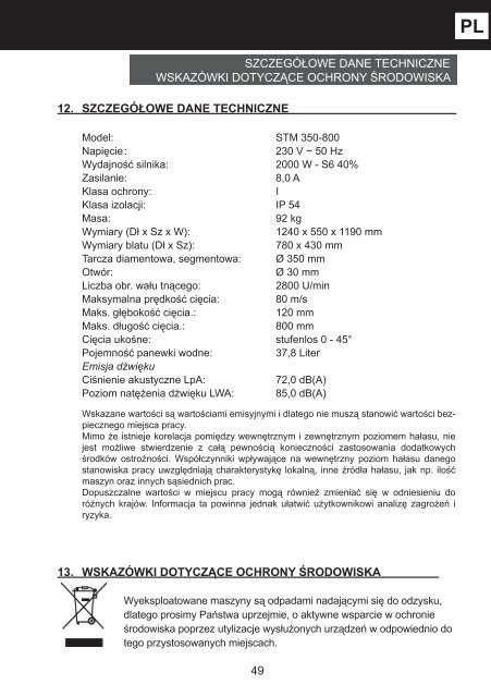 Steintrennmaschine STM 350-800 - Matom