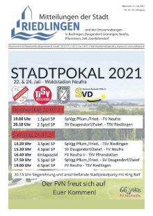 Amtliches Mitteilungsblatt Riedlingen 21.07.2021
