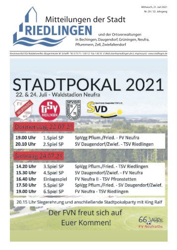Amtliches Mitteilungsblatt Riedlingen 21.07.2021