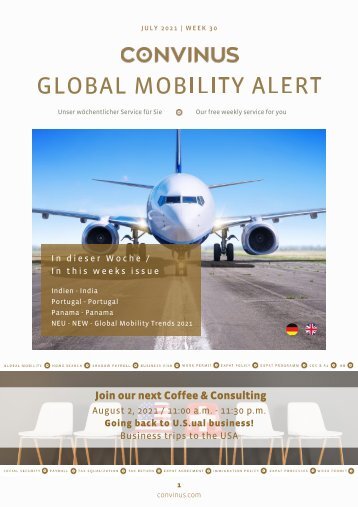 CONVINUS Global Mobility Alert Week 30