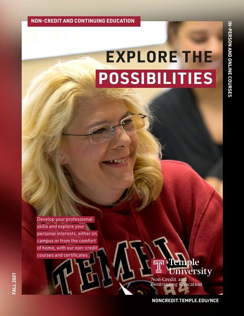 Temple University's Office of Non-Credit and Continuing Education Digital Brochure - Fall 2021