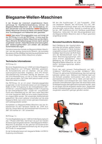 Biegsame-Wellen-Maschinen - Suhner Abrasive Expert