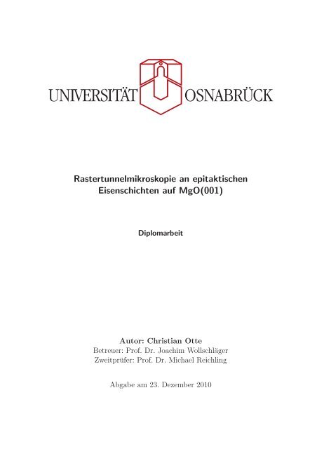 Rastertunnelmikroskopie an epitaktischen Eisenschichten auf MgO ...