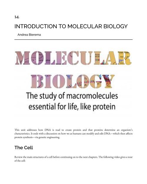 An Interactive Introduction to Organismal and Molecular Biology, 2021