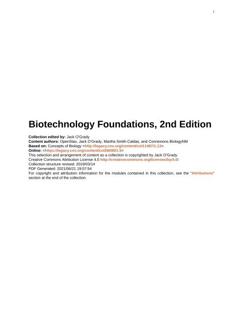 Biotechnology Foundations - 2nd Edition, 2013