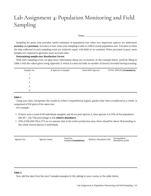 Entomology 311 Lab Manual - 1st Edition, 2019