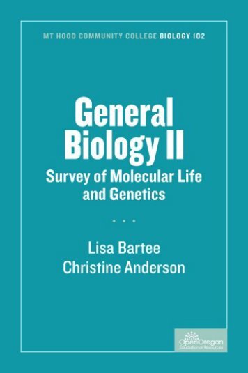 General Biology II Survey of Molecular Life and Genetics, 2018