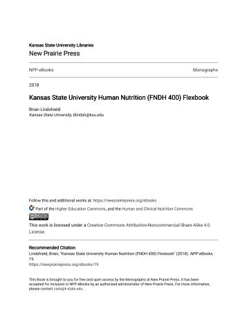 Kansas State University Human Nutrition Flexbook, 2018