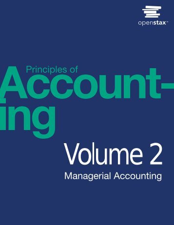 Principles of Accounting Volume 2 Managerial Accounting, 2019a