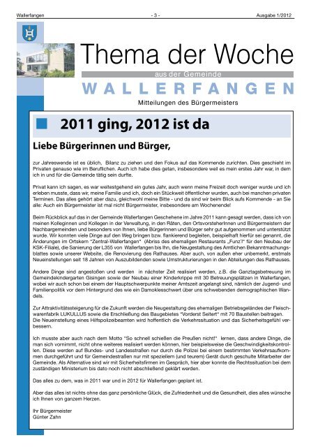 Mitteilungsblatt - Gemeinde Wallerfangen