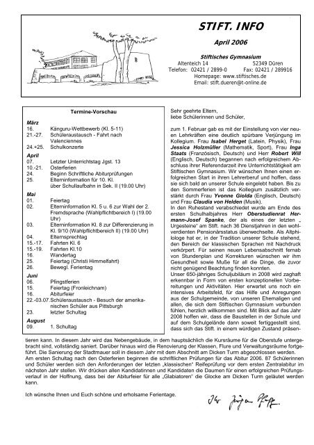 STIFT. INFO - Stiftisches Gymnasium