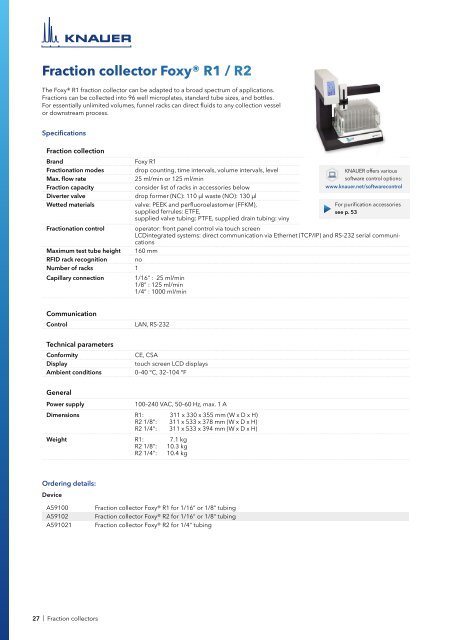 KNAUER Product Selection Guide 2021