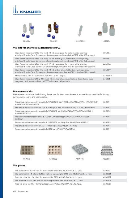 KNAUER Product Selection Guide 2021