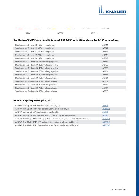 KNAUER Product Selection Guide 2021