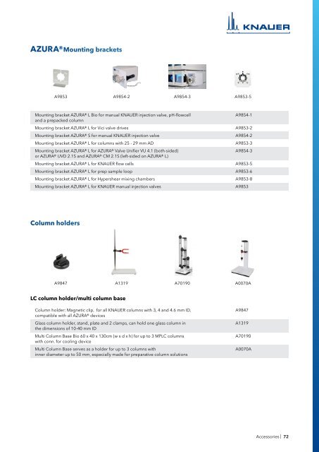 KNAUER Product Selection Guide 2021