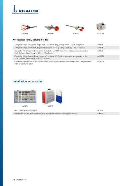 KNAUER Product Selection Guide 2021